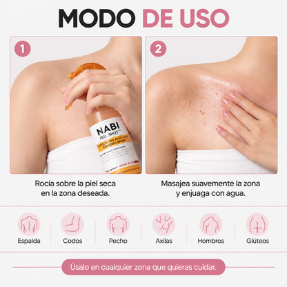 NABI Spray Exfoliante Peel Shot con Ácido Kójico y Cúrcuma, 200mL